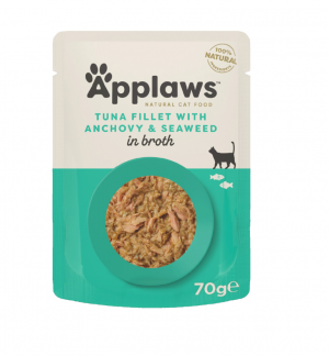 Applaws Cat Tuna Fillet with whole Anchovy 6 x 70g